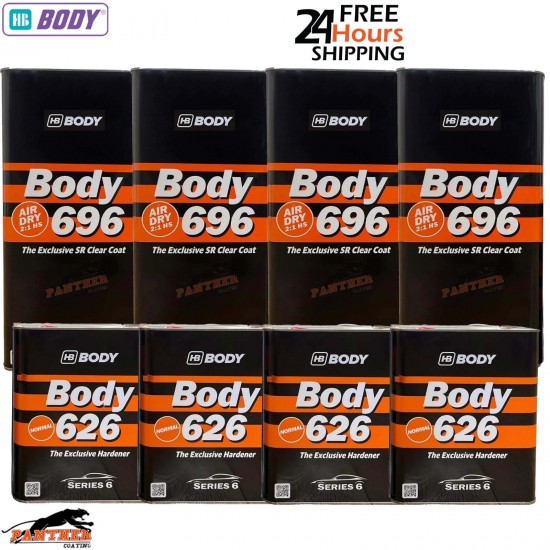 HB BODY 696 HS SR Air-Dry 2:1 Clearcoat 4X 7.5L Kit with 626 Normal Hardener