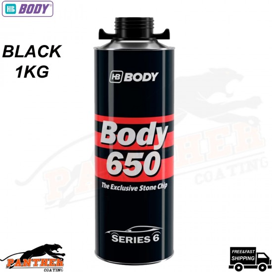 1X HB BODY 650 STON CHIP BLACK 1 KG screw top can SERIES 6