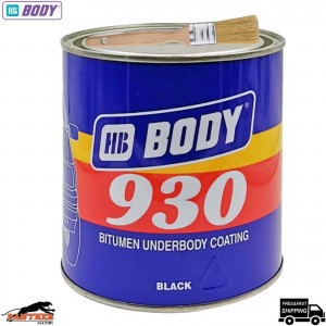 HB Body 930 1Kg Brushable Black Bitumen Underbody Coating– Tin