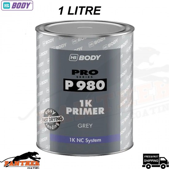 HB Body PRO SERIES P 980 1K Primer GREY 1 LTR NC System Fast Drying Easy Sanding