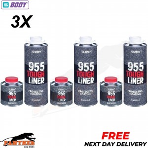 3X HB BODY 955 TOUGH BED LINER COATING 3 BOTTLE KIT WITH HARDENER - TINTABLE