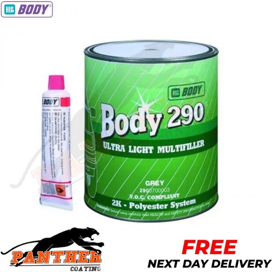 HB BODY 290 ULTRA LIGHT MULTI FILLER - BODY FILLER 3L - Easy Sand With Hardener
