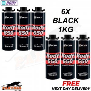 6X HB BODY 650 STON CHIP BLACK 1 KG screw top can SERIES 6