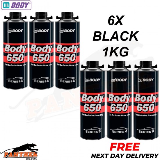 6X HB BODY 650 STON CHIP BLACK 1 KG screw top can SERIES 6