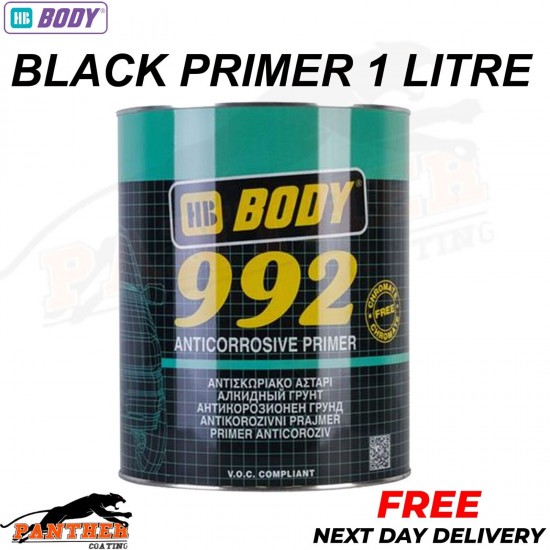 HB BODY 992 Anti rust primer Black 1 Litre, Anti corrosive - Next Day Delivery