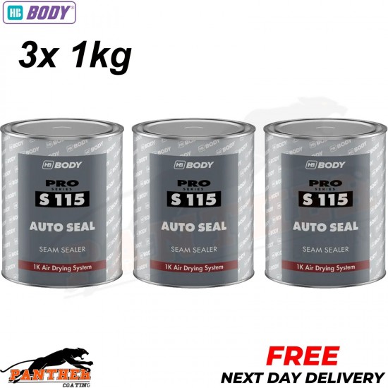 3x HB Body S115 Brushable Autoseal Seam Sealer 1kg Car Body Seam sealer