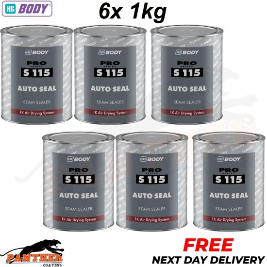 6x HB Body S115 Brushable Autoseal Seam Sealer 1kg Car Body Seam sealer