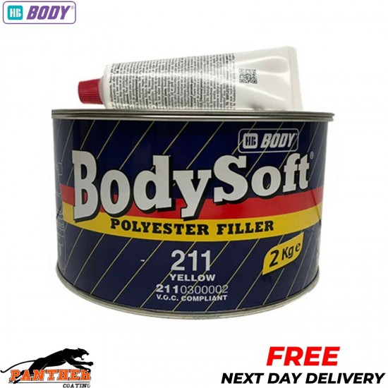 HB Body 211 Bodysoft Polyester 2K Car Body Filler 2kg (FAST DELIVERY)