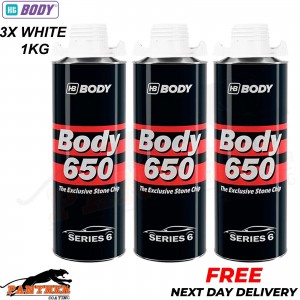 3X HB BODY 650 STON CHIP WHITE 1 KG screw top can SERIES 6