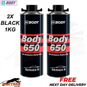 2X HB BODY 650 STON CHIP BLACK 1 KG screw top can SERIES 6