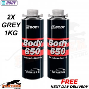 2X HB BODY 650 STON CHIP GREY 1 KG screw top can SERIES 6
