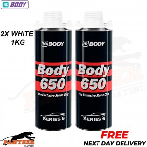 2X HB BODY 650 STON CHIP WHITE 1 KG screw top can SERIES 6
