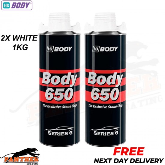 2X HB BODY 650 STON CHIP WHITE 1 KG screw top can SERIES 6