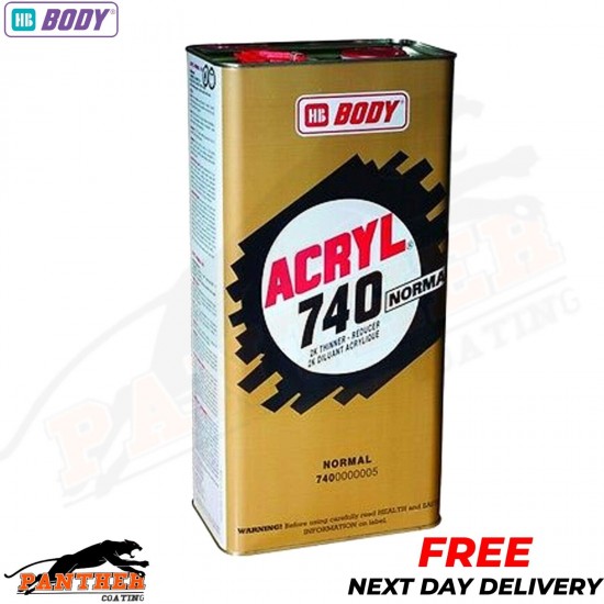HB Body 2K Acrylic 740 Thinners 5 Litre Normal Topcoats/Basecoats