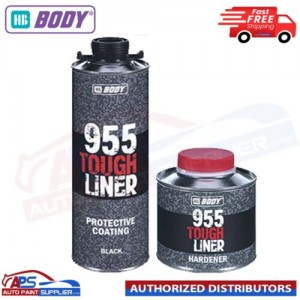 HB BODY 955 TOUGH BED LINER COATING 1 BOTTLE KIT WITH HARDENER - BLACK