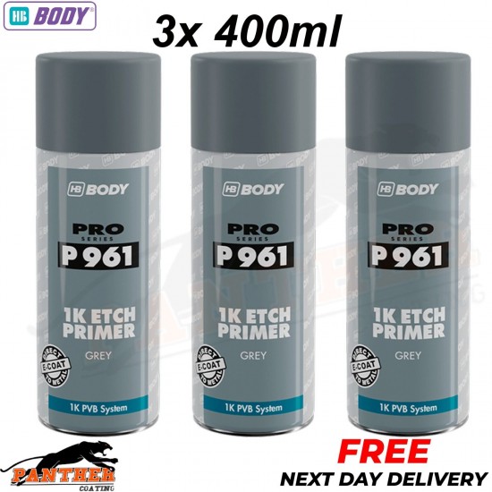 3X HB BODY P961 1K ETCH PRIMER AEROSOL 400ML - GREY