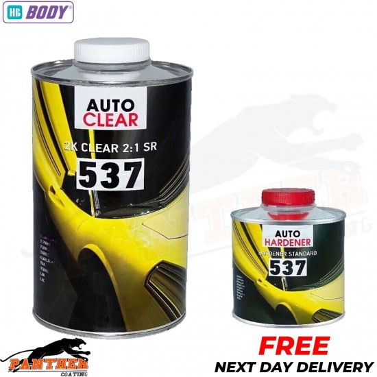 HB BODY AUTO CLEAR 537 2K Scratch Resistant + 537 Auto Hardener 1.5L LACQUER KIT