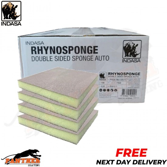 INDASA RHYNO SPONGE DOUBLE SIDED HAND SANDING PADS MICRO FINE Case of 100 595169