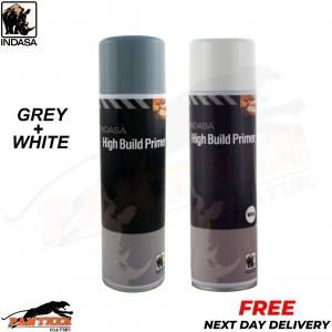 2x Indasa High Build Primer Aerosol Grey And white Spray Paint 500ml