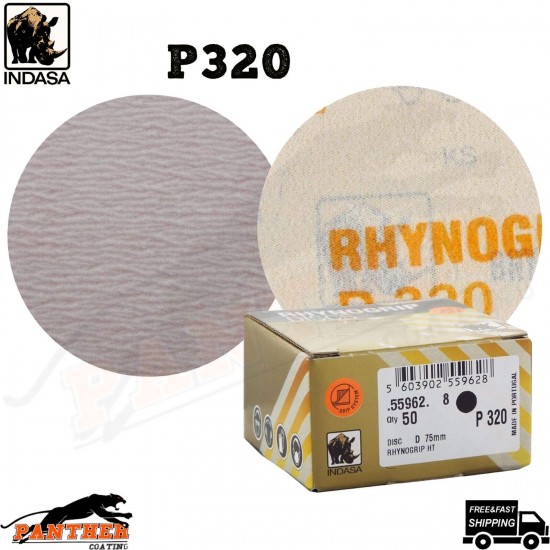 Indasa Rhynogrip HT Line 75mm 3" Sanding Discs P320 Box of 50 Grip System