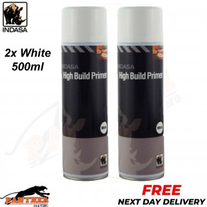 2X Indasa White High Build Acrylic Based Primer Aerosol Excellent Adhesion 500ml