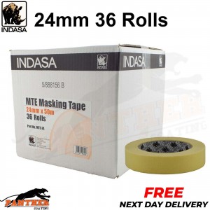 INDASA MTE MASKING TAPE ROLL 24mm x 50m 36 Rolls Part No MTE - 24 fast delivery