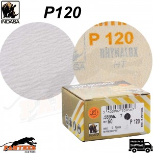 Indasa Rhynogrip HT Line 75mm 3" Sanding Discs P120 Box of 50 Grip System