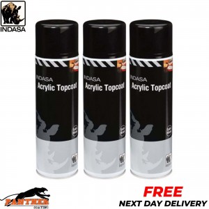 3x INDASA 1K MATT BLACK PAINT ALLOYS GUIDE COAT ACRYLIC TOPCOAT 500ml Aerosol
