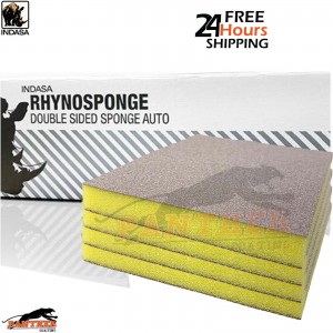INDASA Rhyno Double Sided Sanding Sponge – Fine Finish for Paint Prep