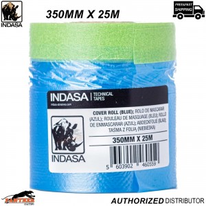 Indasa 350mm x 25m Pre-Taped Masking Film Roll – Car Spray Painting
