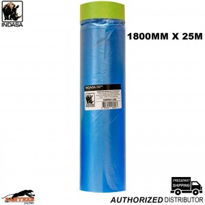 Indasa 1800mm x 25m Masking Film Roll Pre-Taped for Car Spray Work