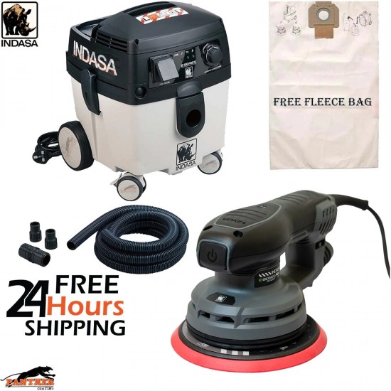INDASA 150mm E-SERIES Pro XS Sander & 30L Dust Extraction Kit &Hose complete kit