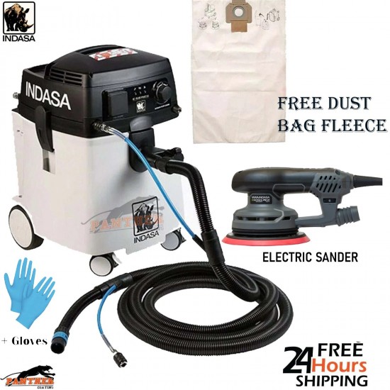 INDASA E-Series Pro XS 150mm DA Electric Sander + 45L Dust Extraction Kit+Gloves