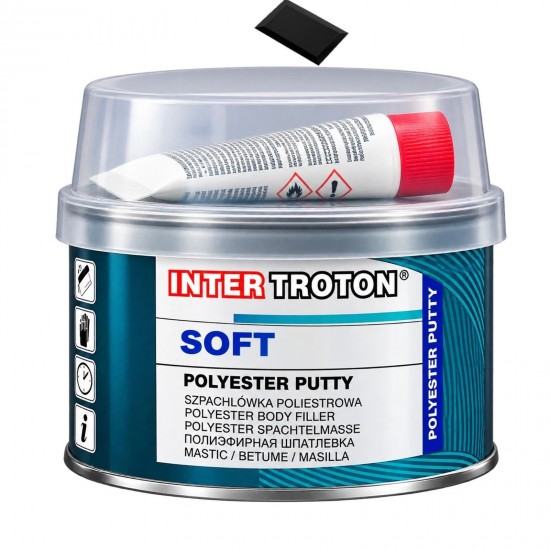 INTER TROTON SOFT Polyester Body Filler Putty 250g Car Scratch Repair +spreader