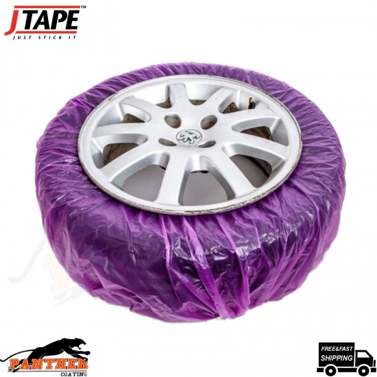 J TAPE MASKING SYSTEM WHEEL FILM ALLOY WHEEL 4 x PAINT ABSORBENT COVERS J TAPE