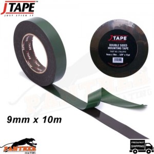 J TAPE Double Sided Foam Tape 9mm x 10mm Black Durable Strong Permanent