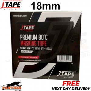 J TAPE PREMIUM 80 °C MASKING TAPE 18mm x 50m ROLL 18mm BOX OF 48
