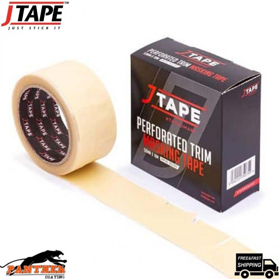 J Tape Masking Tape Perforated Trim 50mm - Protects Car Trim When Spraying