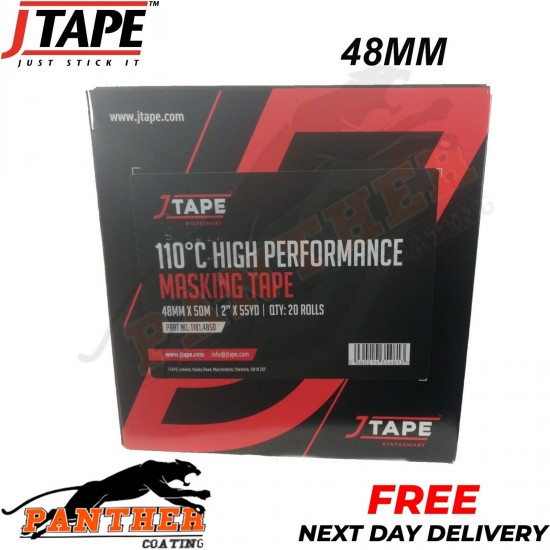J Tape 110ºC High Performance Masking Tape Strong Adhesion Roll 48mm Box Of 20