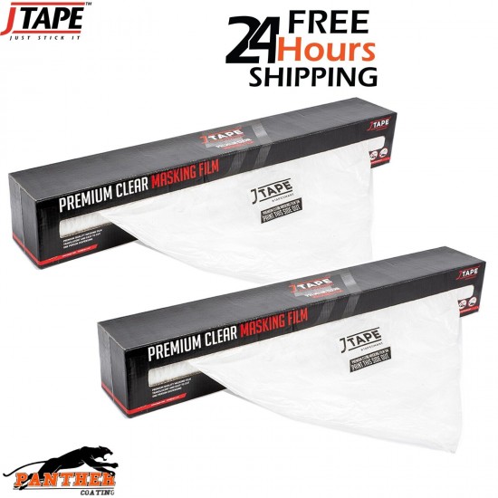2 x J TAPE polymask Premium Plastic Clear Car Masking Film Sheeting 4m x 150m