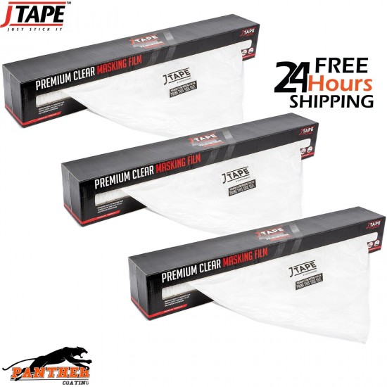 3 x J TAPE polymask Premium Plastic Clear Car Masking Film Sheeting 4m x 150m