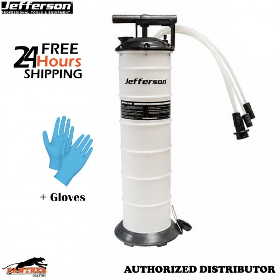 JEFLUEXTM07 7L Manual Oil Fluid Extractor Pump Fuel Brake Transfer Tool +Gloves