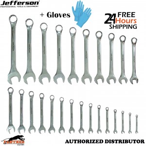 Jefferson 25 Piece Combination Spanner Set 6-32mm Metric JEFCSS25-MP + Gloves