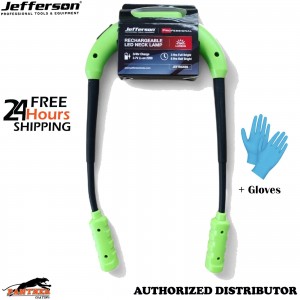Jefferson 360 Lumen LED Neck Light Rechargeable Hands Free Work Light + Gloves