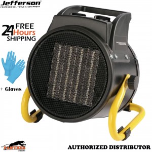 Jefferson PTC Fan Heater 2.0kW 2000W 230V Industrial Workshop Heater + Gloves