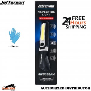 Jefferson 800LM COB LED Rechargeable Work Light Magnetic Base USB-C + Gloves