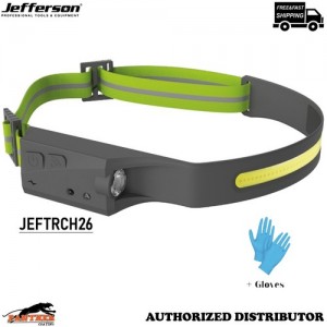 Jefferson 350LM COB LED Headlamp 90LM LED Work Head Torch JEFTRCH26 + Gloves