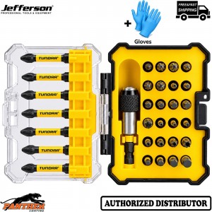 Jefferson Tundra 32pc Impact Bit Set TUNIBST01-32 Professional + Gloves