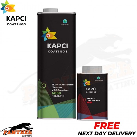 KAPCI COATINGS 2K CLEARCOAT LACQUER 6050 WITH FAST HARDENER 6054 7.5 LITRE KIT