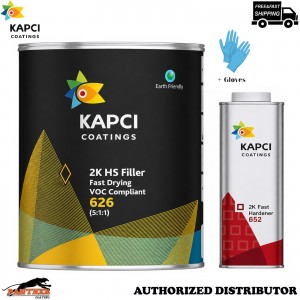 Kapci 626 1.2L 2K Fast Drying Hybrid Primer Kit VOC Easy Sanding + Gloves